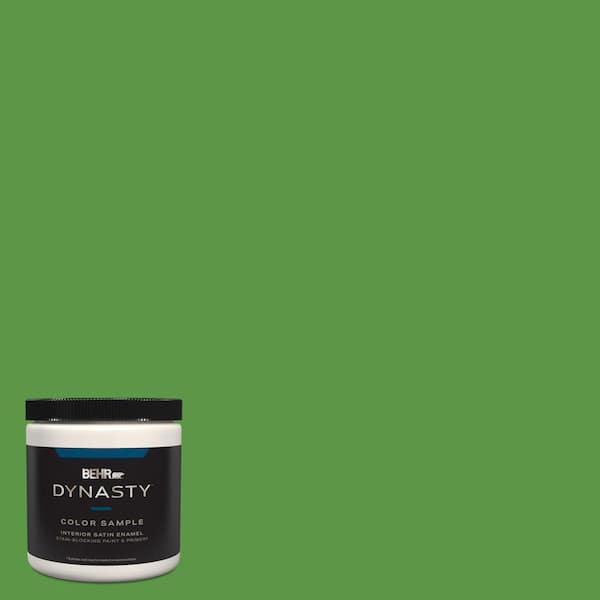 BEHR DYNASTY 8 oz. #430B-7 Cress Green Satin Enamel Interior/Exterior ...