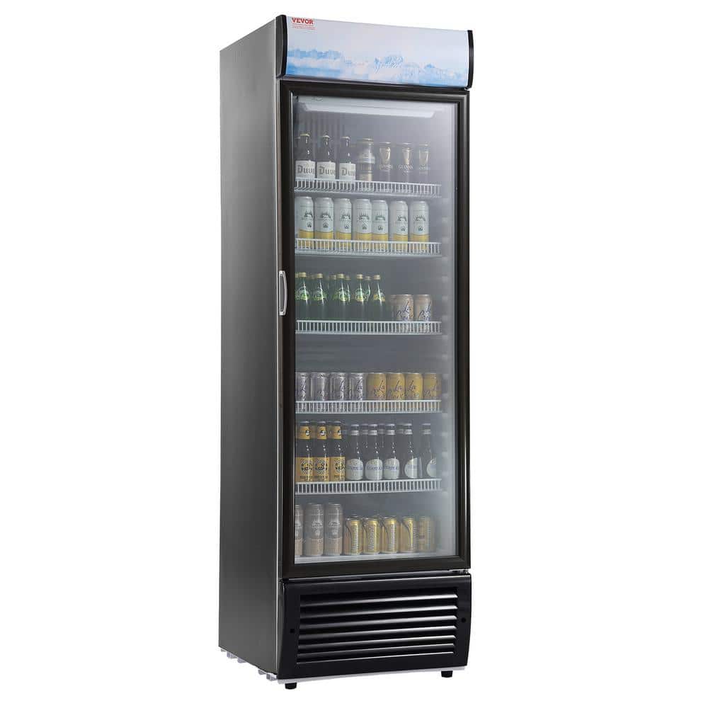 14.8 Cu.Ft Commercial Merchandiser Glass Door Display Refrigerator with 5-Adjustable Shelves, Customizable Lightbox