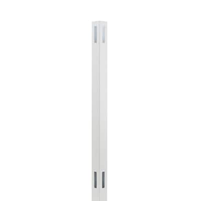 5 in. x 5 in. x 8 ft. White Vinyl Routed Fence Corner Post