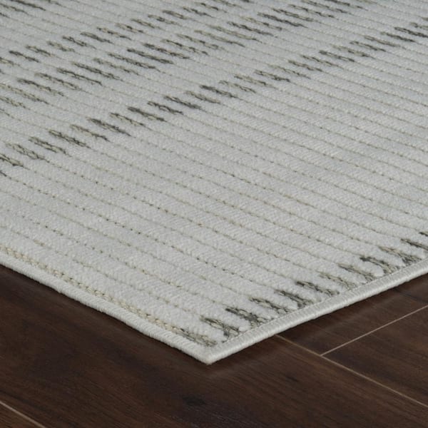 Maise Cream Beige 3 ft. x 5 ft. Modern Abstract Indoor Doormat Runner Rug
