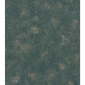57.8 sq. ft. Roderick Teal Faux Snakeskin Strippable Wallpaper Covers