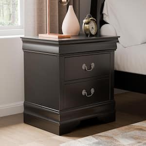 Burkhart Black 2-Drawer 21.63 in. W Nightstand