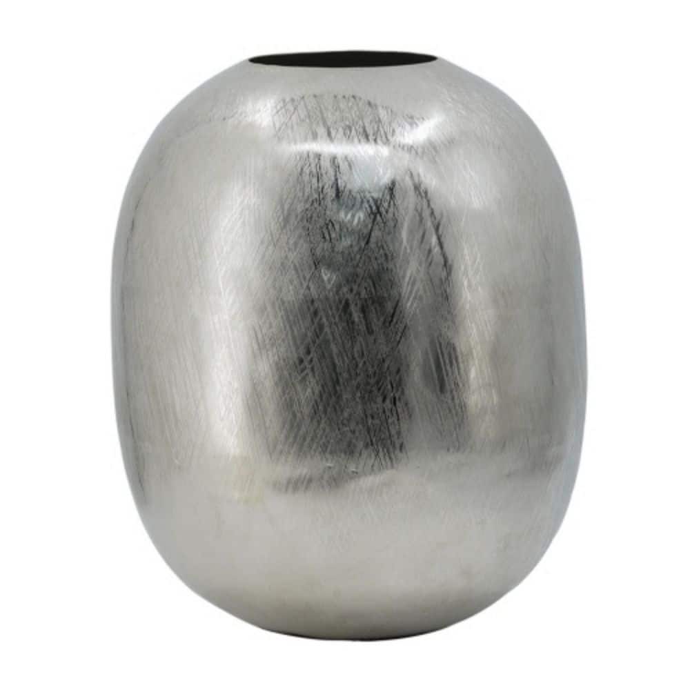 "12.5x 12.5x 15"" Aluminum Vase, Silver Streaks-Silver grey Finish, Modern Textured Design for Tabletop Decor &Living Room" price history on PriceWatchPro