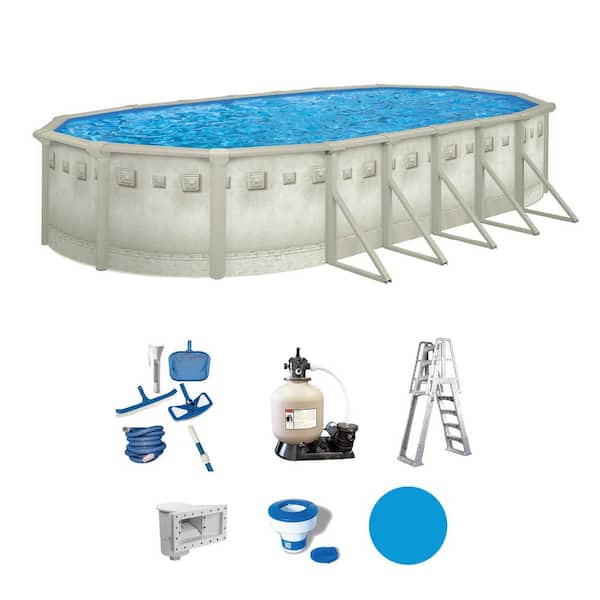 Palisades 16 ft. x 32 ft. Oval 52 in. Deep Above Ground Hard Sided Standard Pool Package