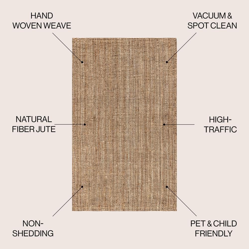 Coastal Charm Braided Blue Jute 7'x37' Reversible Area Rug