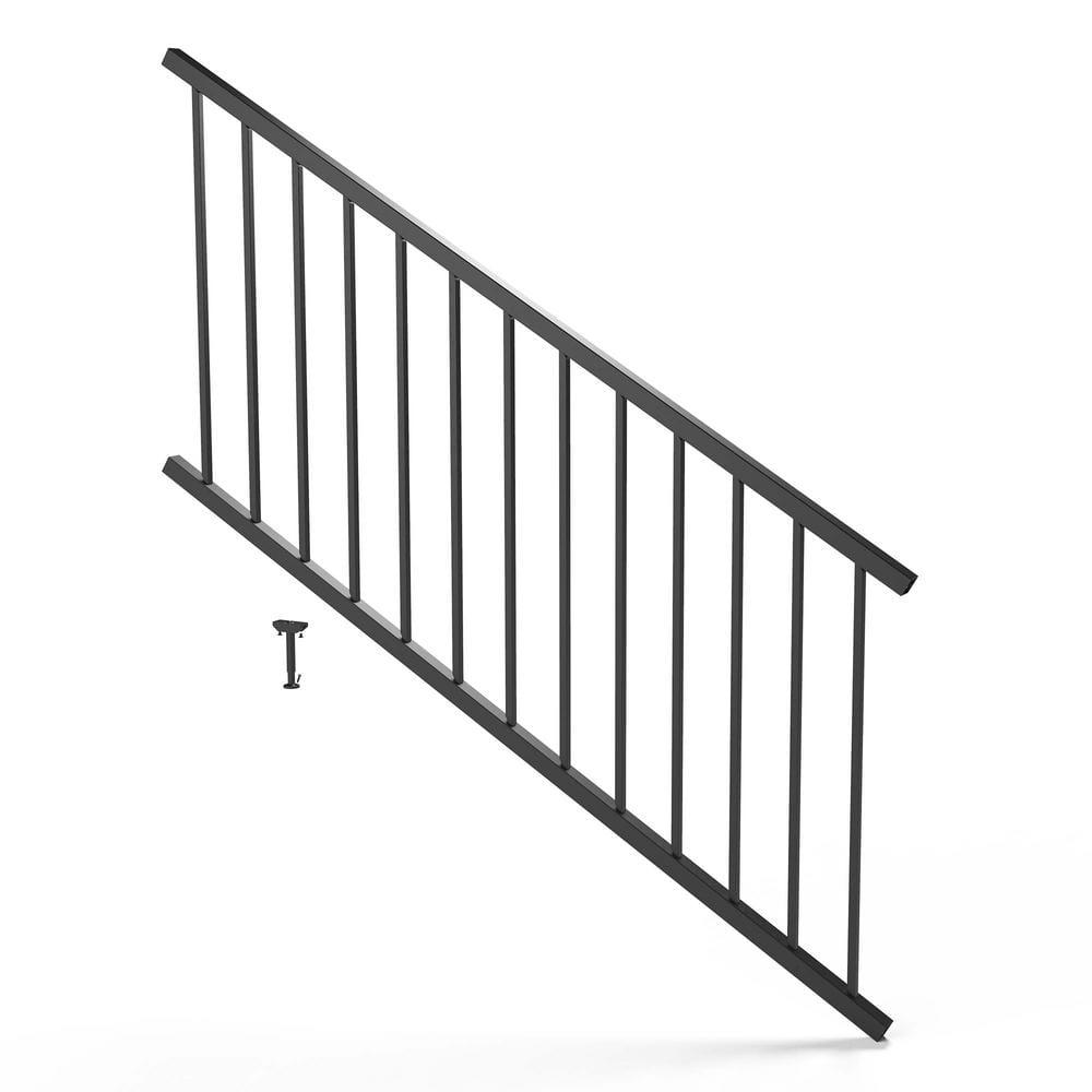 FORTRESS Inspire Railing 32.5 in. H x 6 ft. W Aluminum Black Sand Stair Panel with Brackets