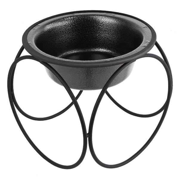 Platinum Pets Olympic Diner Feeder with Stainless Steel Cat/Dog Bowl, Silver Vein