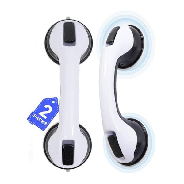 11.6 in. Shower Grab Bars Suction Cups Safety Handles for Elderly 240 lbs. Support for Bathroom 2-Pieces