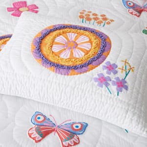 Company Kids Springtime Handcrafted Quilted Multicolored Cotton Blend Standard Sham