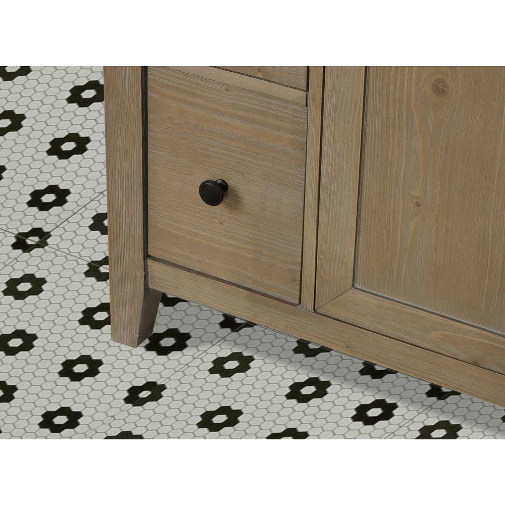 Sally 48" Weathered Fir Single Bathroom Vanity with White Marble Top