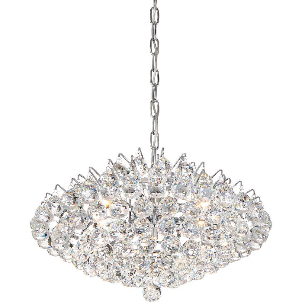 Bordeaux 19.5" Crystal and Chrome 7-Light Pendant
