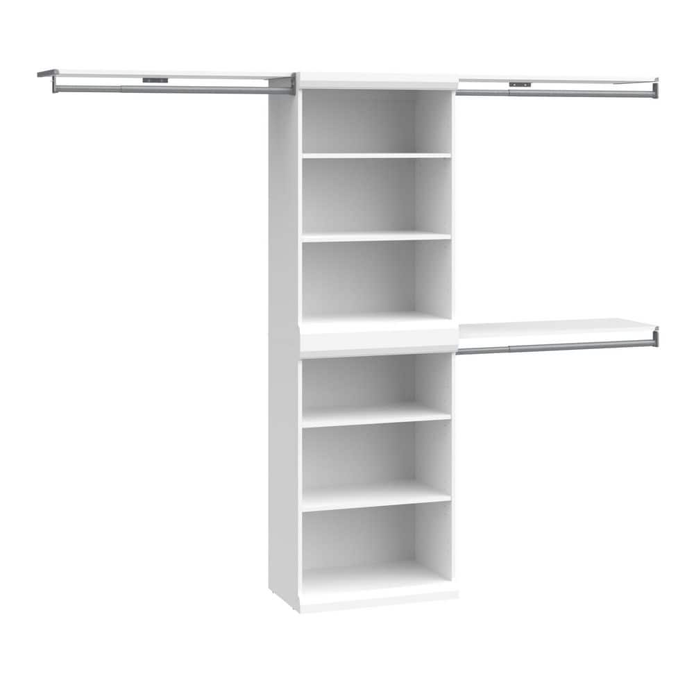 Mosaics 97.55 in. W White 9-Shelf 3-Hang Rod Wood Closet System price history on PriceWatchPro