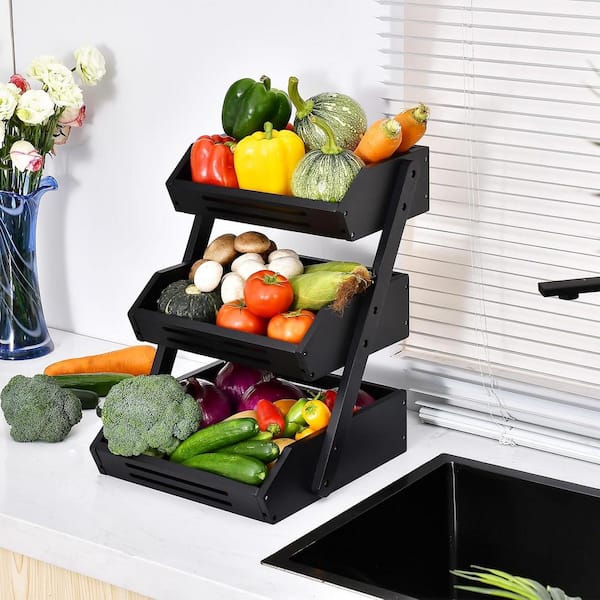Anqtovp 3-Tier Fruit Basket, Fruit Stand Storage Holder
