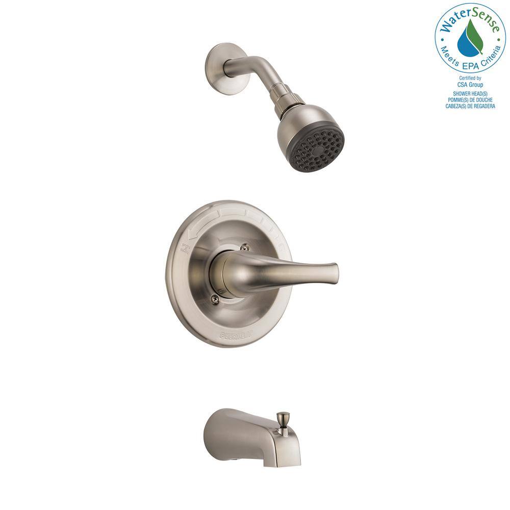 Brushed Nickel Single Handle Wall Mounted Tub and Shower Faucet