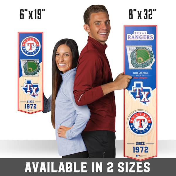 8 x 32 MLB Texas Rangers 3D Stadium Banner