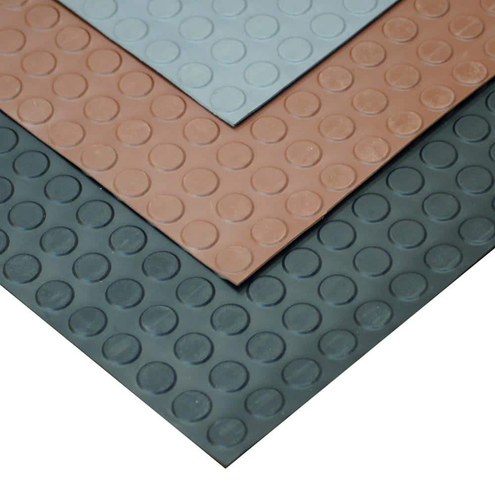 Dark Gray Coin-Pattern Thermoplastic Flooring 3' x 9'