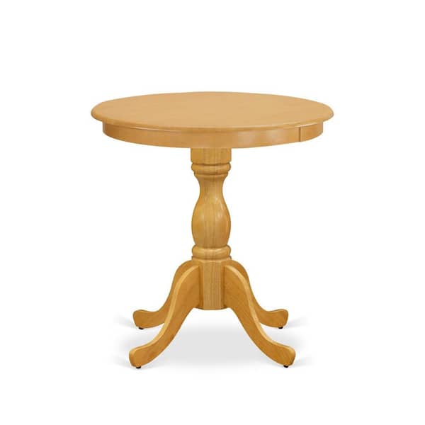 East West Furniture 3-Piece Natural Oak Finish Solid Wood Top - Dining Room Set - Seats 4