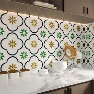 12 in. x 12 in. x 0.6 in. Vinyl Peel and Stick Backsplash Tile Decor Wall Floor Tiles Backsplash Kitchen (10 sq. ft.)