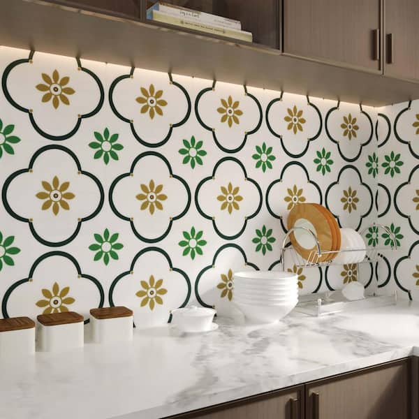 12 in. x 12 in. x 0.6 in. Vinyl Peel and Stick Backsplash Tile Decor Wall Floor Tiles Backsplash Kitchen (10 sq. ft.)