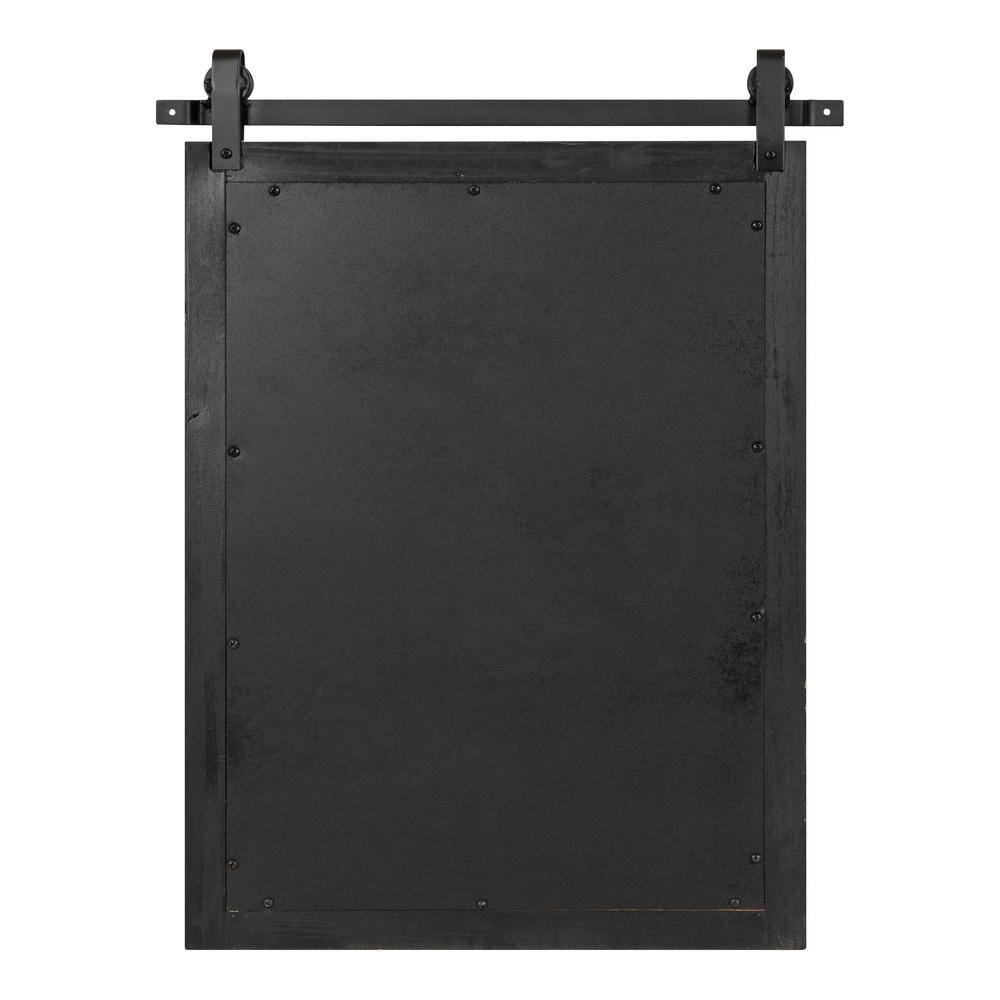 Cates Rustic Gray Wood Framed Full-Length Barn Door Mirror