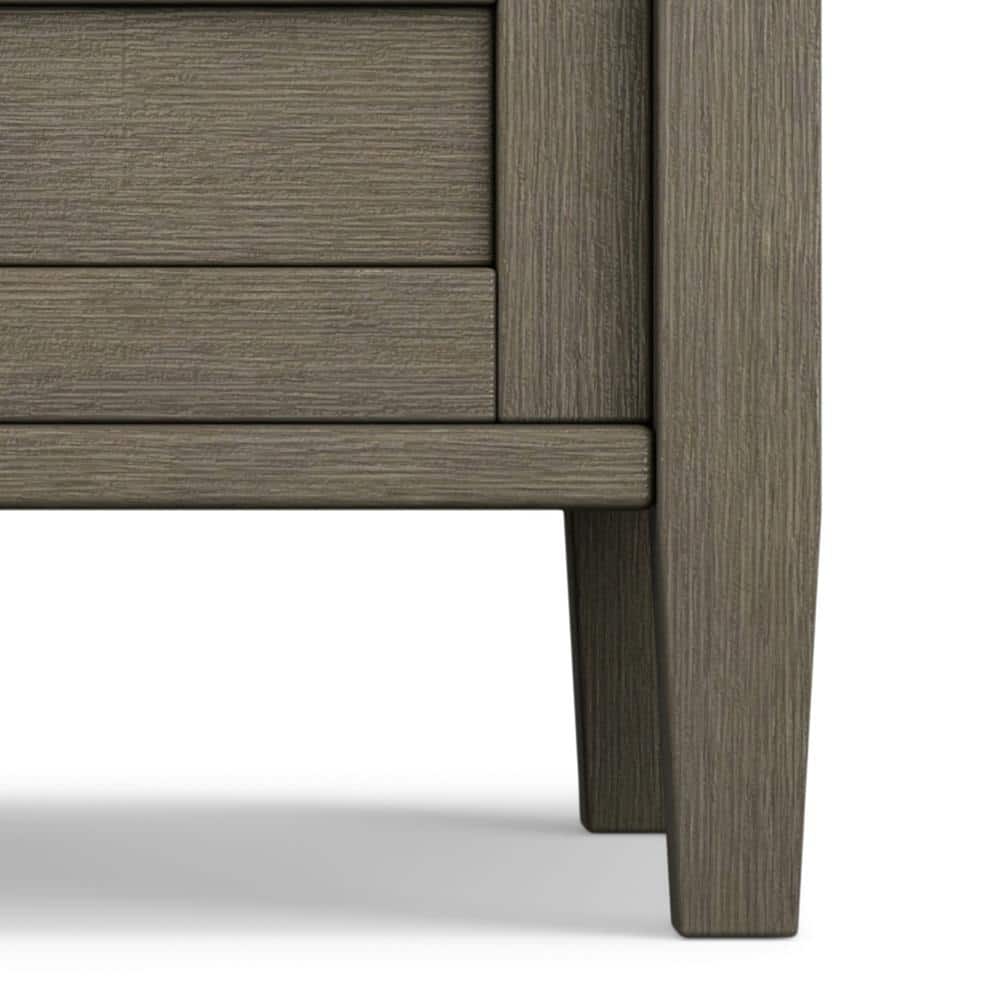 Farmhouse Gray Rectangular Wood End Table with Storage