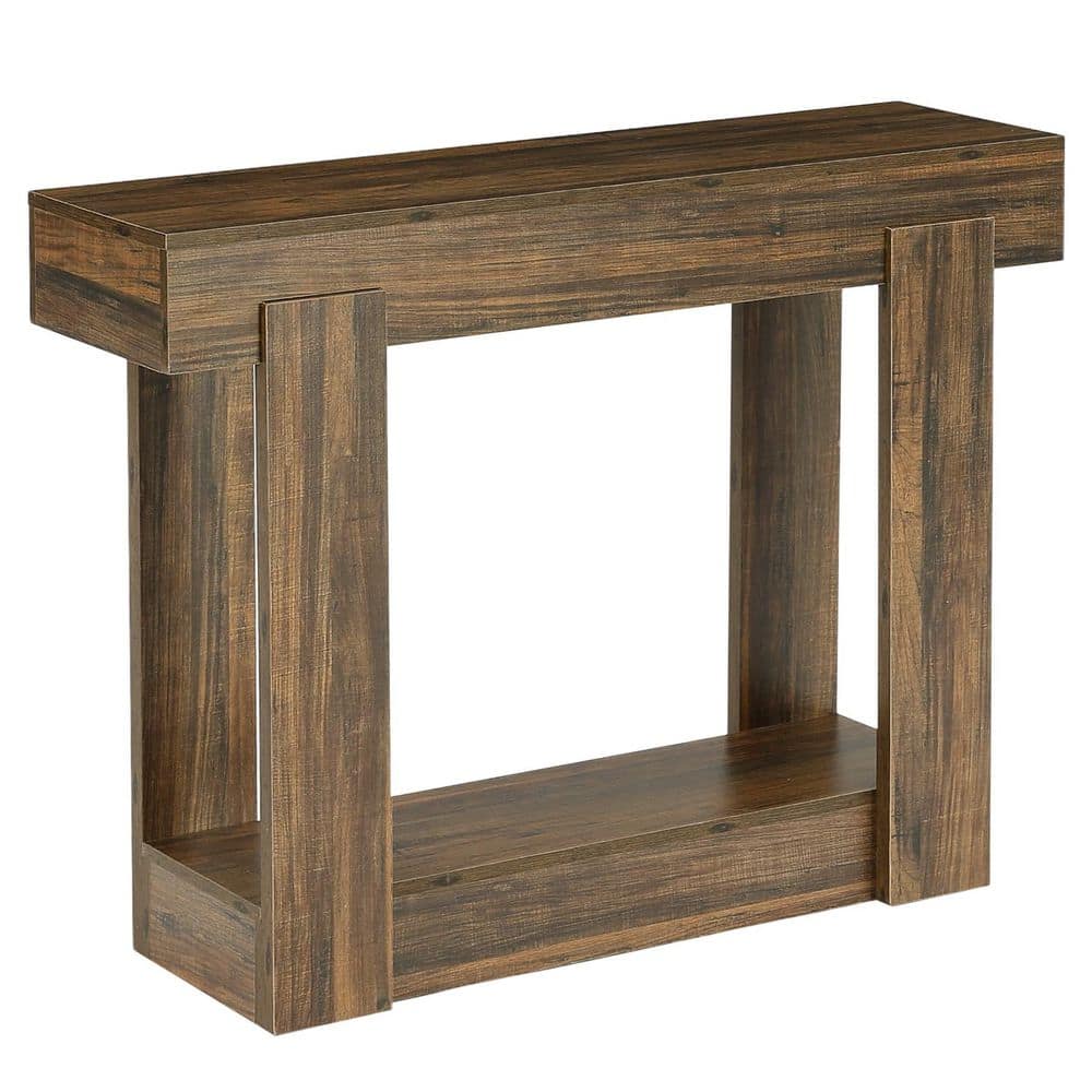 Turrella 41.3 in. Rustic Brown Rectangle Wood Console Table for Small Spaces, Living Room price history on PriceWatchPro