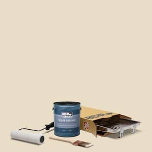 1 gal. #N290-2 Authentic Tan Extra Durable Satin Enamel Interior Paint and 5-Piece Wooster Set All-in-One Project Kit