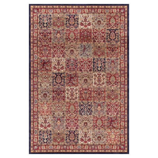 Concord Global Trading Jewel Panel Red 4 ft. x 6 ft. Area Rug