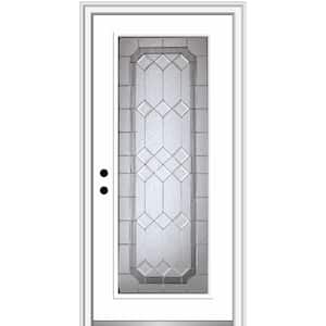 Majestic 32 in. x 80 in. Right-Hand Inswing Full Lite Decorative Primed Fiberglass Prehung Front Door on 4-9/16in. Frame