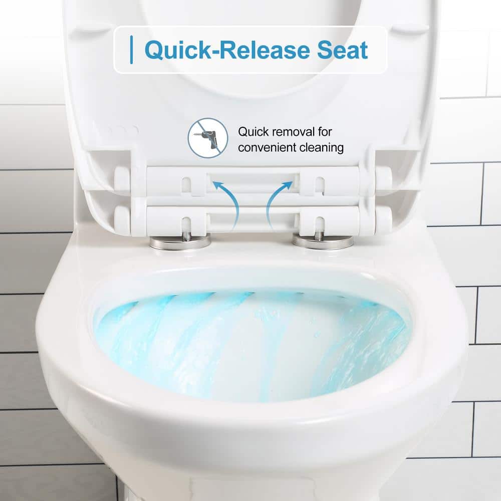 White Ceramic Elongated Dual Flush High Efficiency Toilet