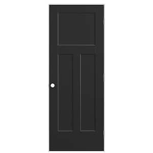 30 in. x 80 in. 3-Panel Winslow Left-Hand Solid Core Jet Black Molded Composite Single Prehung Interior Door