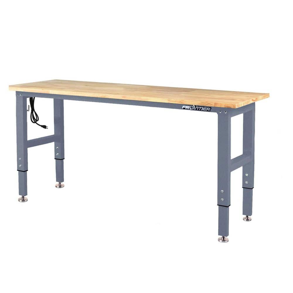 72 in. W x 24 in. D Adjustable Height Wood Top Workbench in Matte Gray price history on PriceWatchPro