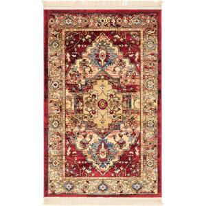 District Potomac Red 3 ft. 3 in. x 5 ft. 3 in. Area Rug