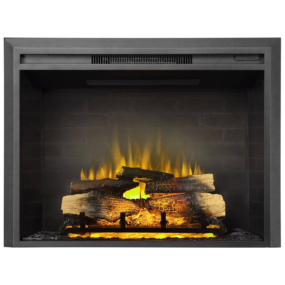 35 in. Electric Fireplace Insert, Remote Control, Adjustable Flame Brightness, 750-Watt/1500-Watt