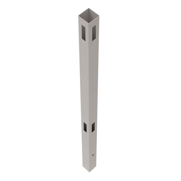 Barrette Outdoor Living Linden 5 in. x 5 in. x 108 in. Gray Vinyl Fence Corner Post
