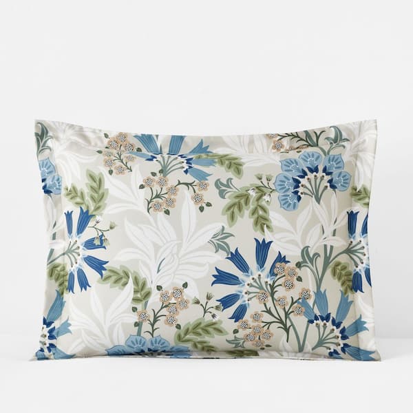 The Company Store Legends Hotel Lilia Floral Beige Multi Wrinkle-Free Sateen Standard Sham