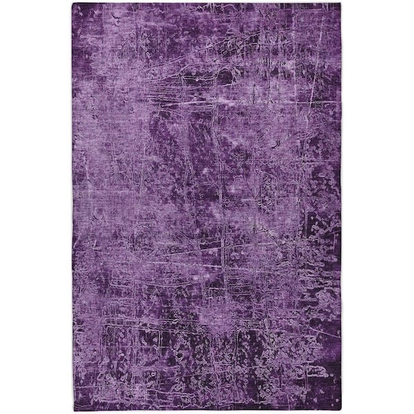 Dream Shag Premium Machine Washable Abstract ADS559 Purple 5 ft. x 7 ft. 6 in. Area Rug