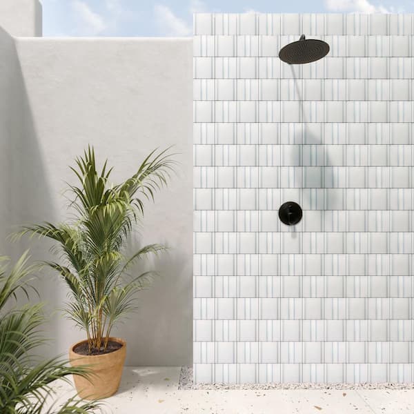 Ivy Hill Tile Hikari Snow White 5.82 in. x 5.82 in. 3D