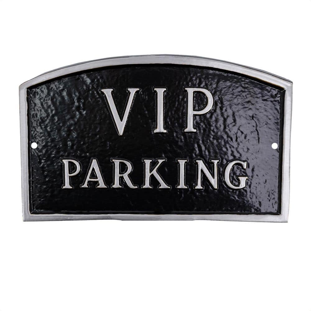 "13"" x 21"" Large Arch VIP Parking Statement Plaque Sign - Black/Silver" product image for price tracking