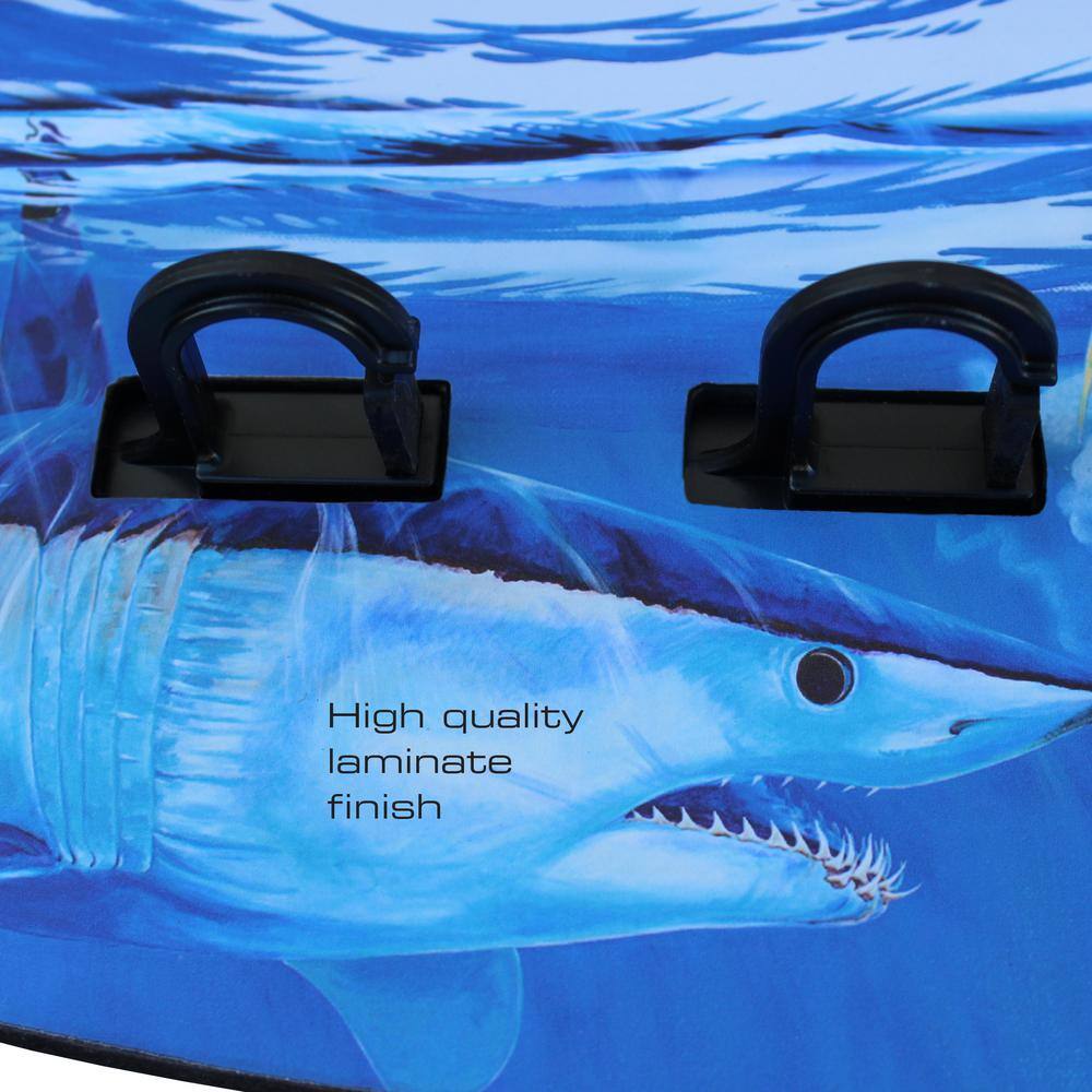 Blue Shark Bite Wall-mounted Fishing Rod Holder Rack