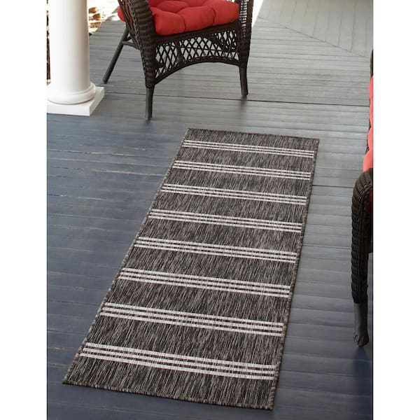 Jill Zarin Anguilla Charcoal 2 ft. x 8 ft. Runner Rug