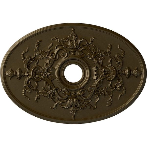 Ekena Millwork 1-5/8" x 30-3/4" x 21-1/4" Polyurethane Alexa Ceiling Medallion, Brass