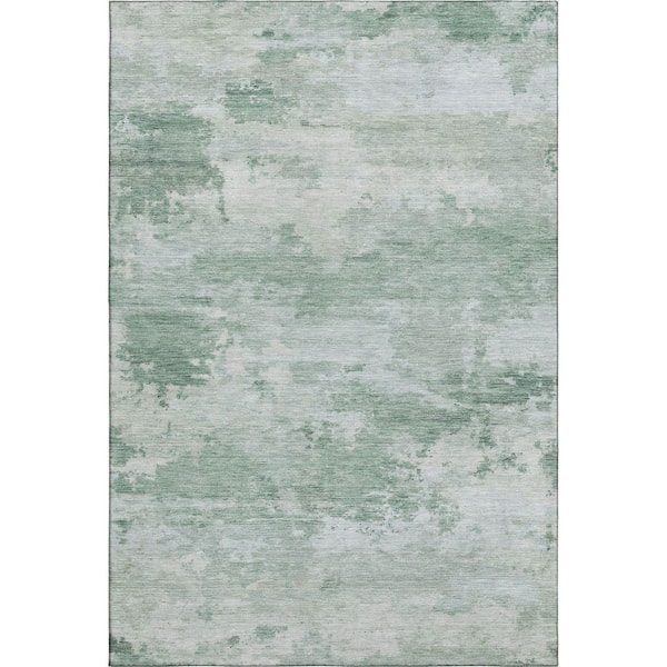 Mayfield Premium Machine Washable Abstract AMF2075 Mint 5 ft. x 7 ft. 6 in. Area Rug