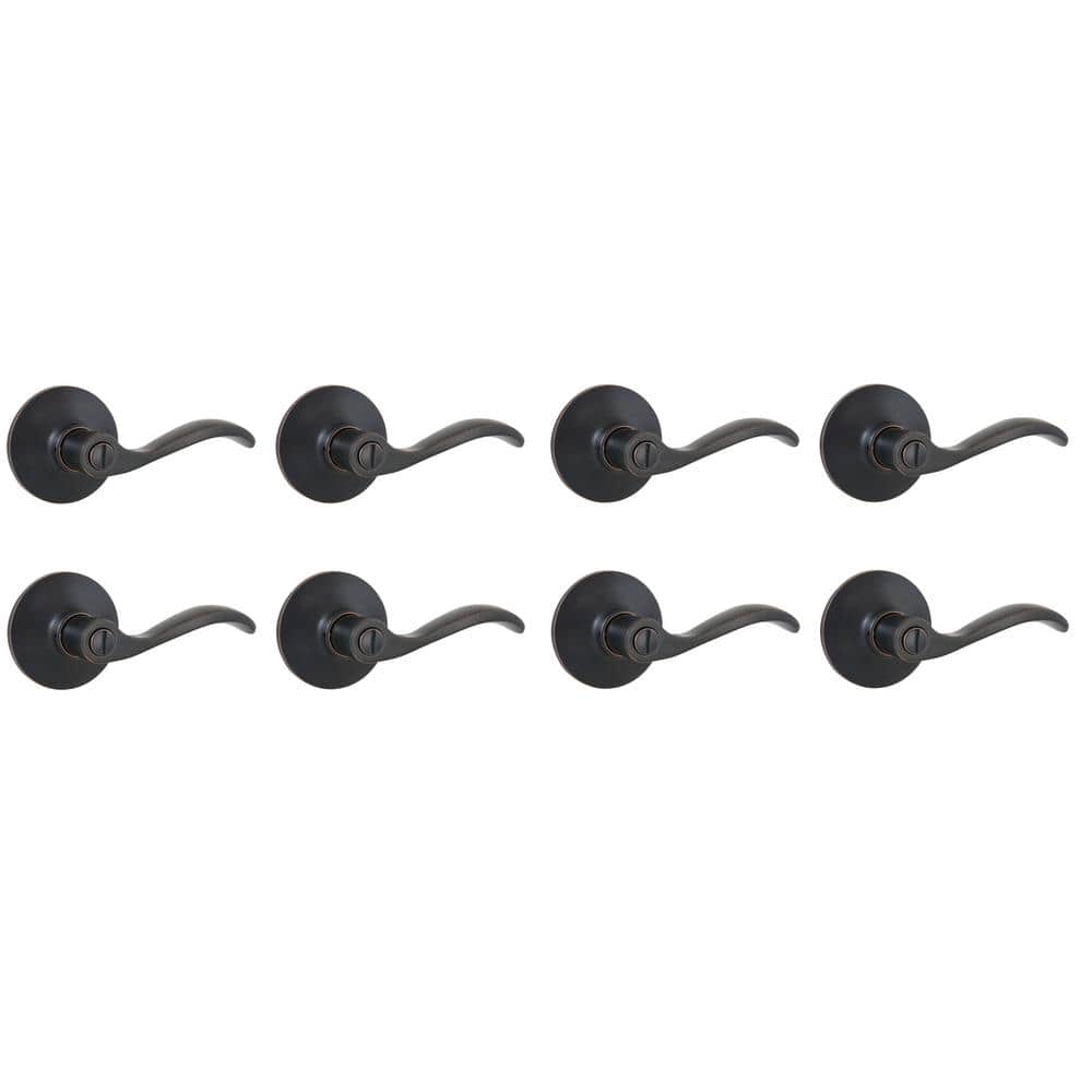 Naples Aged Bronze Bed/Bath Door Lever 8-Pack