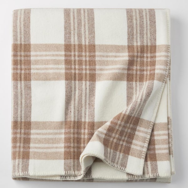 The Company Store Ledge Plaid Merino Harvest Wool Twin Woven Blanket