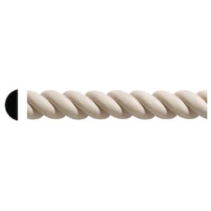 2024/2-8 1/4 in. x 19/32 in. x 96 in. White Hardwood Turned Rope Trim Moulding