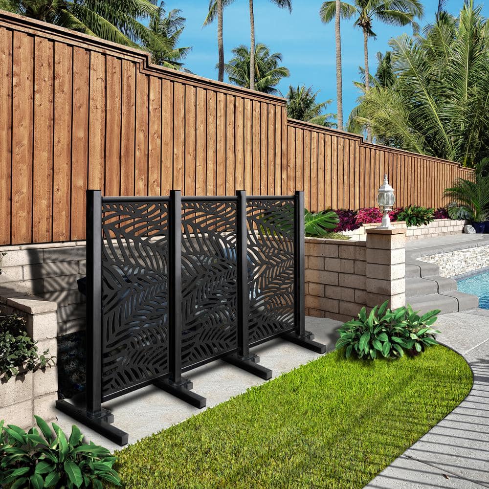 18" Black Galvanized Steel Post Feet Stands for Decorative Screen Panel