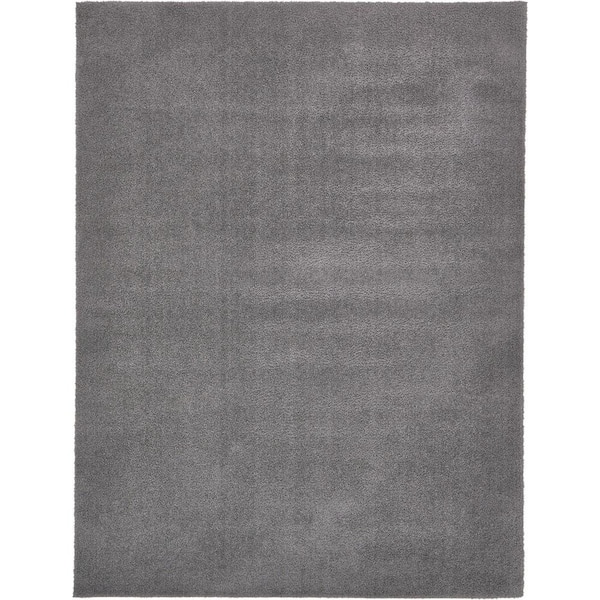 Unique Loom Studio Solid Shag Dark Gray 9' 0 x 12' 0 Area Rug