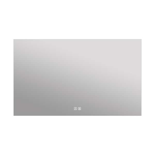 HOMLUX 60 in. W x 36 in. H Rectangular Frameless LED Light with 3 Color and Anti-Fog Wall Mounted Bathroom Vanity Mirror