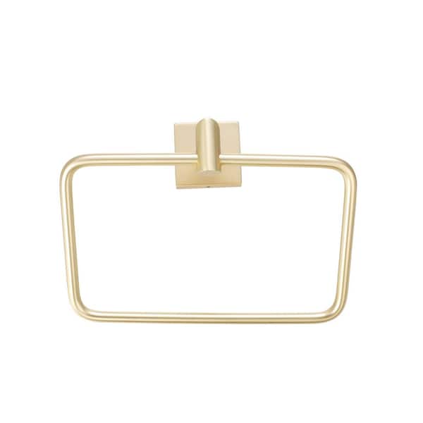 Rapture 7.5 in. Wall Mounted Hand Towel Holder-Satin Brass